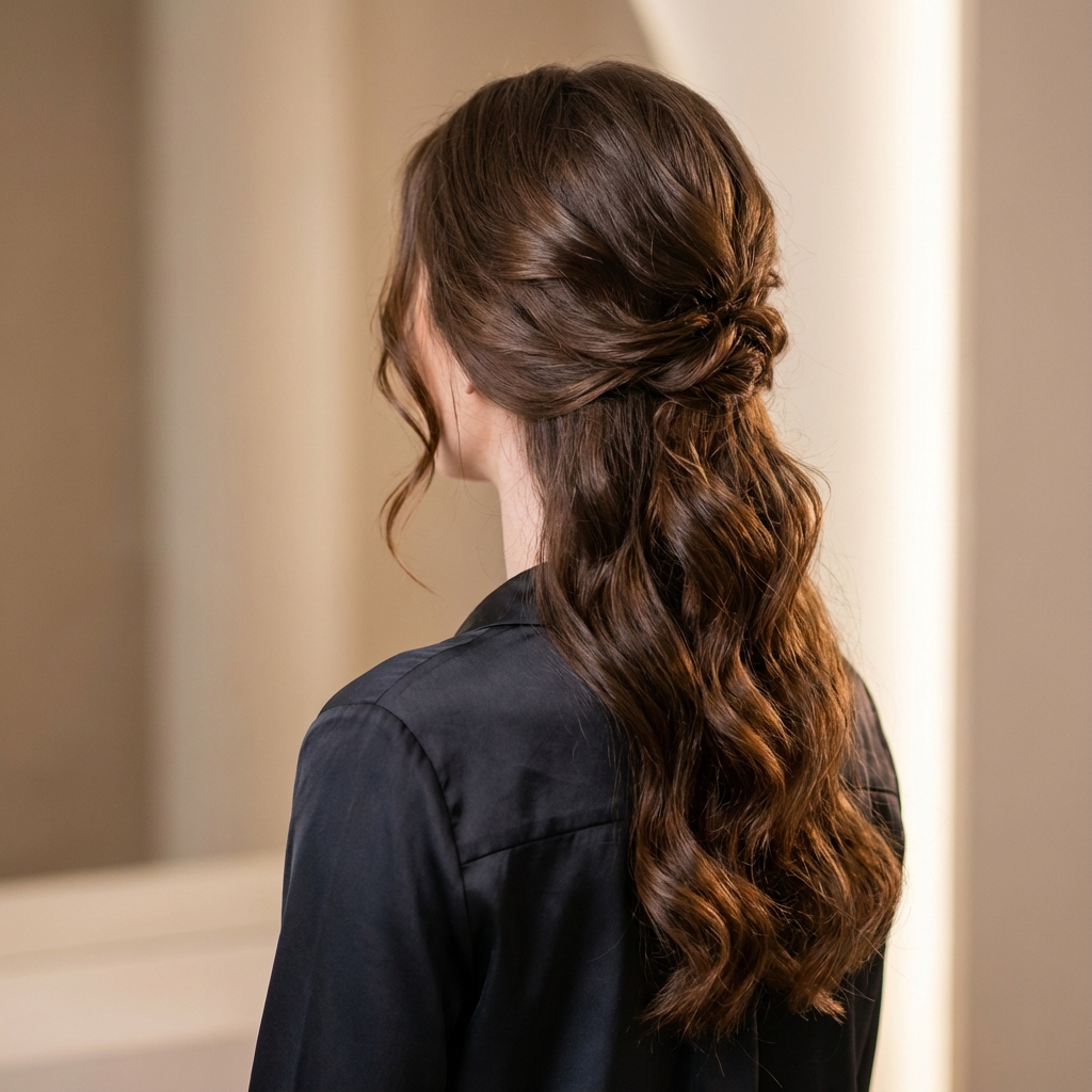 Elegant finished hairstyle result